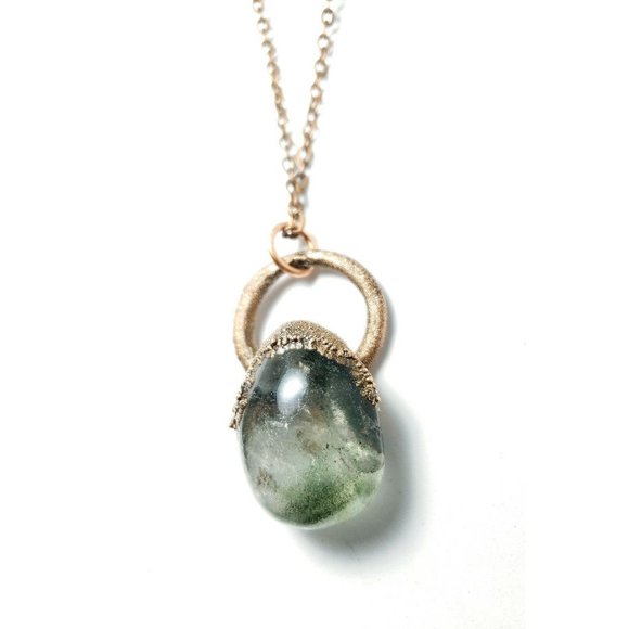 Green Phantom Quartz Necklace ghost quartz - Picture 1 of 12